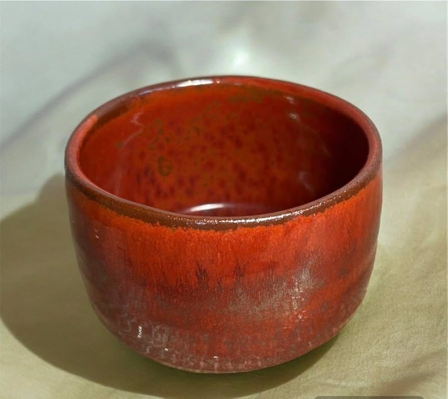Amazon | 茶道具織部焼 抹茶茶碗赤織部抹茶茶碗 共箱 茶器